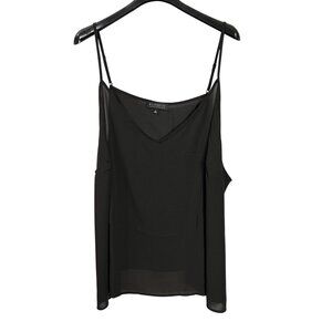 Eloquii Black V Neck Cami Camisole Top Size 32 Adjustable Straps Semi Sheer New